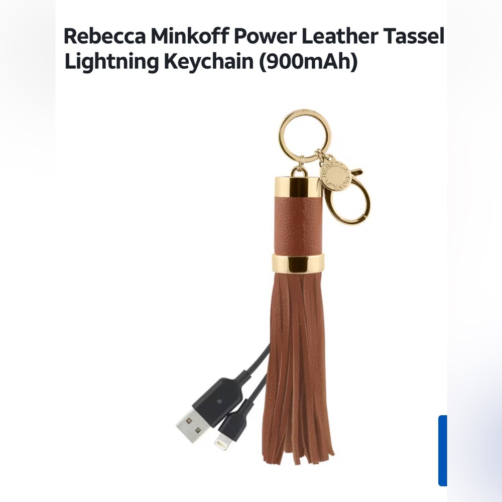 Rebeca Minkoff Large Tassel Keychain with charger connections NWT